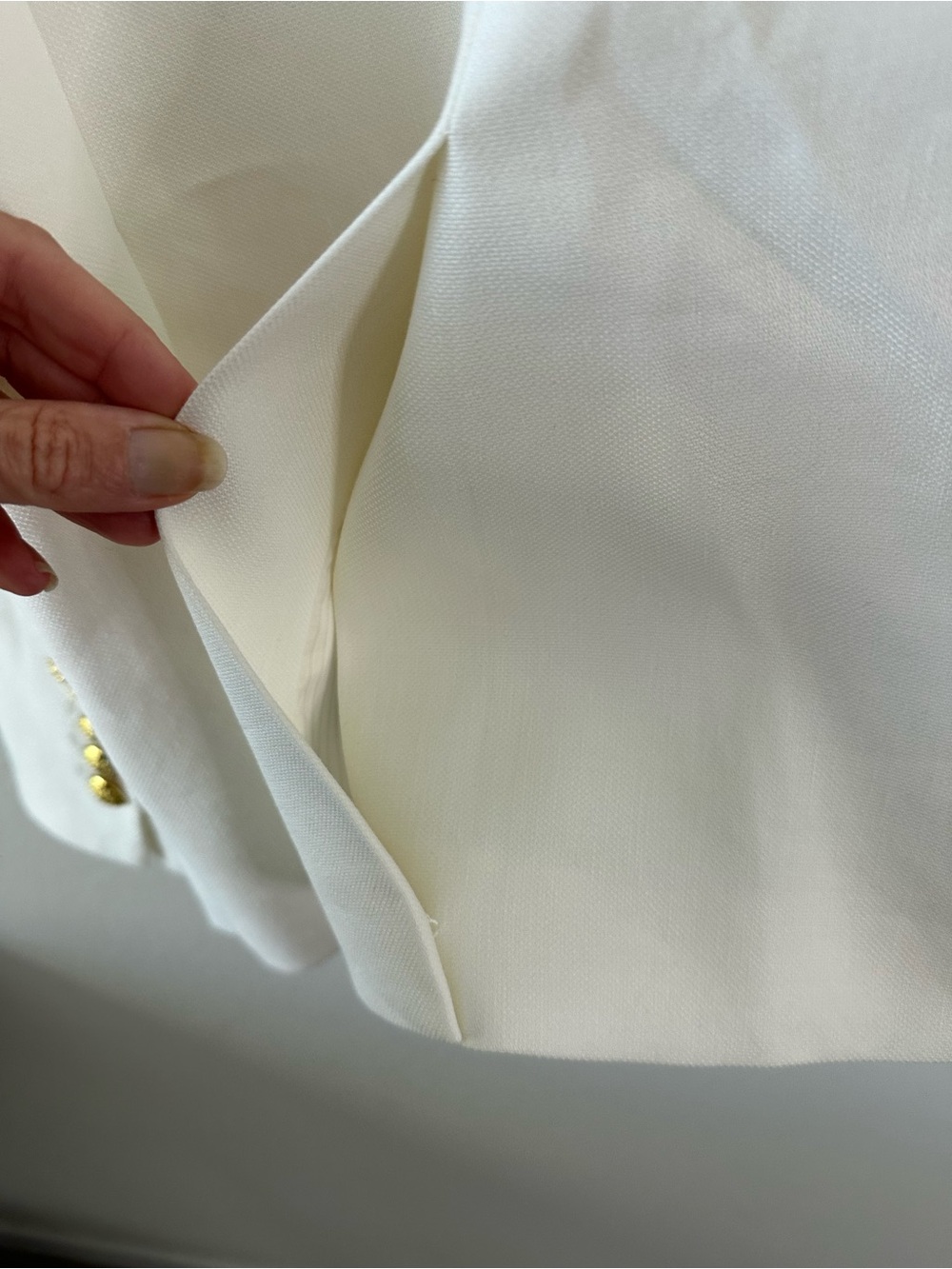 Veronica Beard Miller White Dickey Blazer Jacket Gold Buttons SZ US 12 - Picture 9 of 10